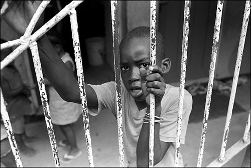 Boy at school in Buff Bay, Jamaica.